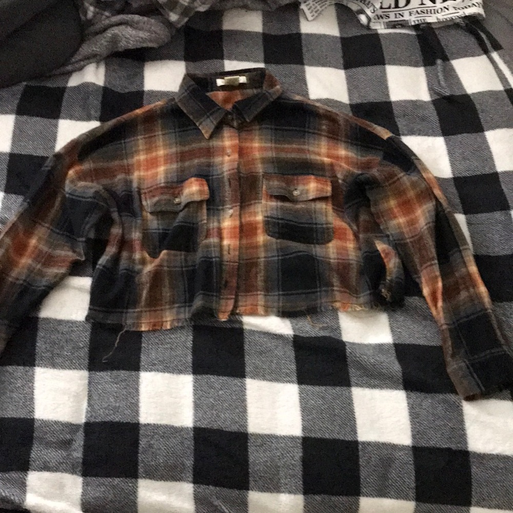 Cropped flannel top